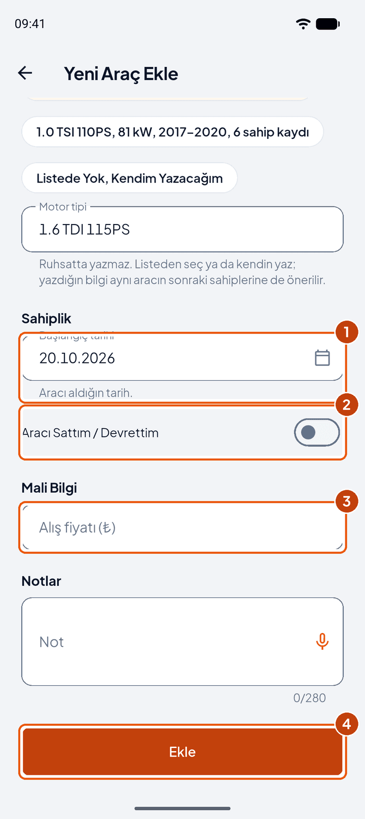 Sahiplik ve kaydet