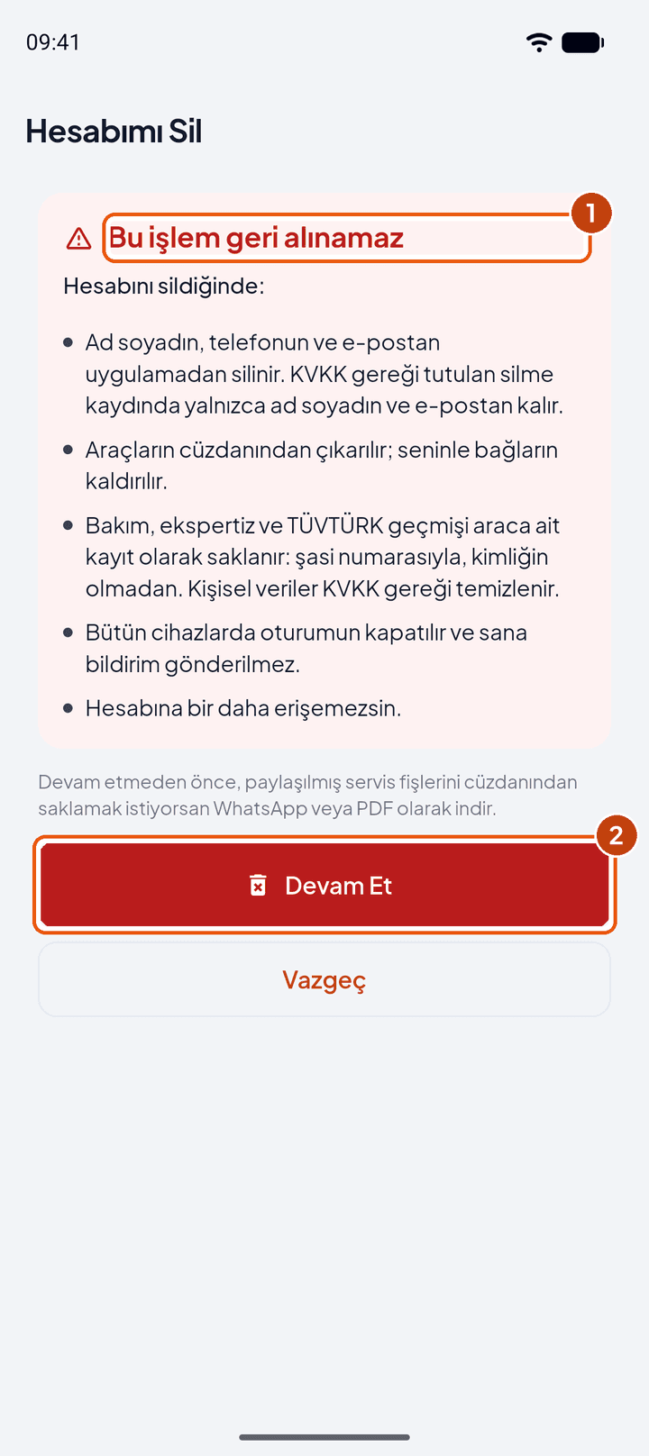 Hesabımı sil