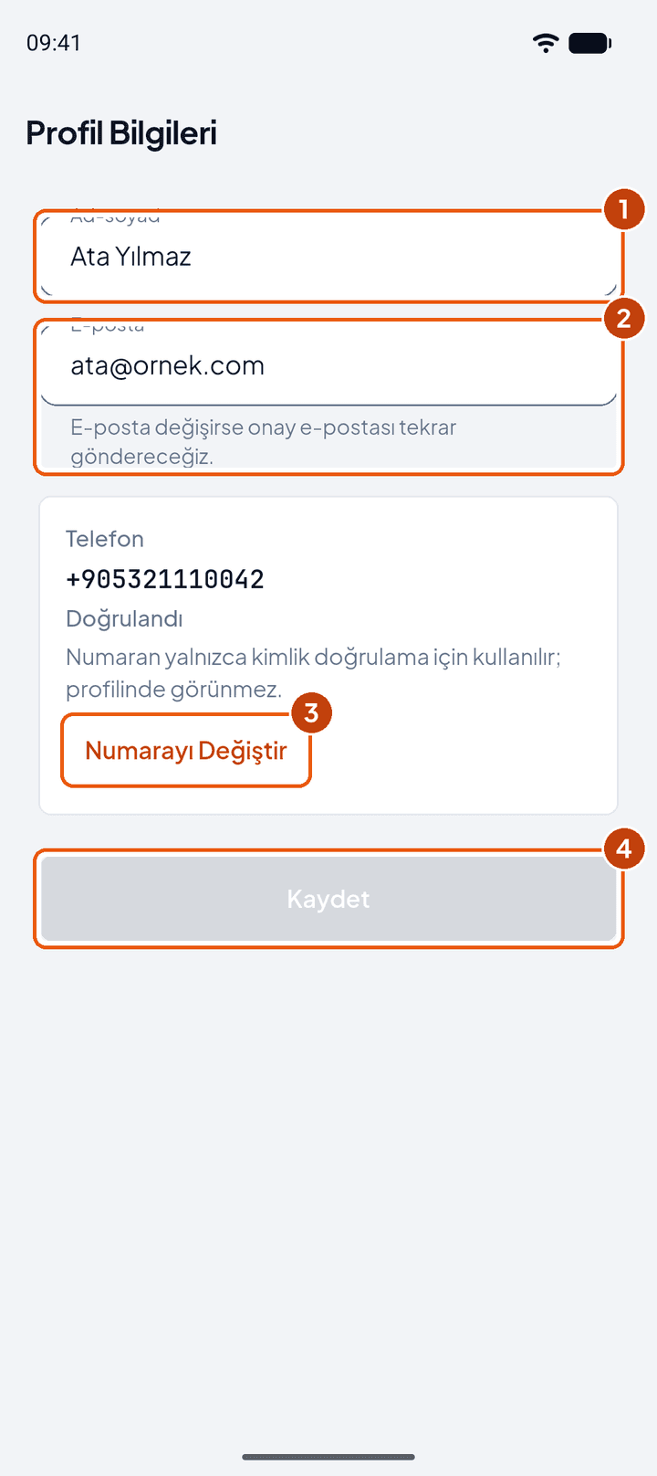 Profil bilgileri
