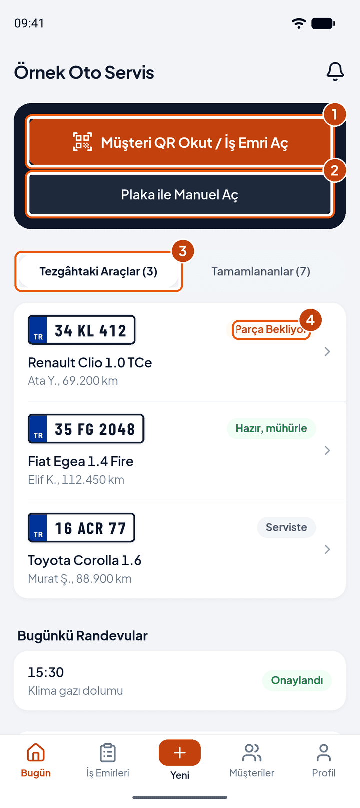 Bugün, tezgâhtaki araçlar
