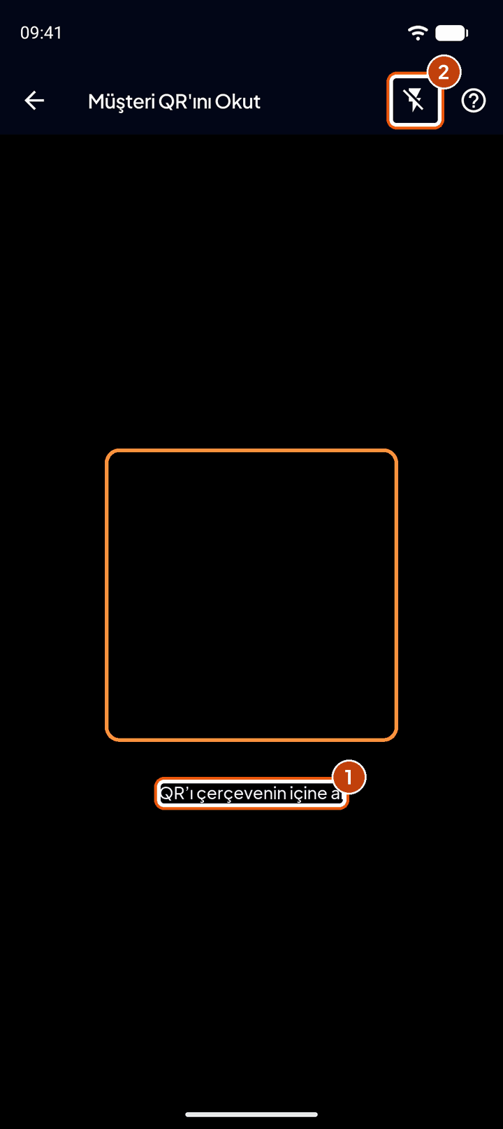 Müşteri QR'ını okut