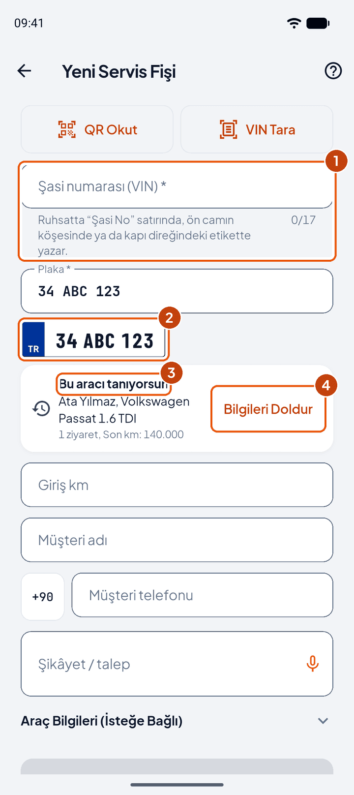 Plaka ile fiş açma