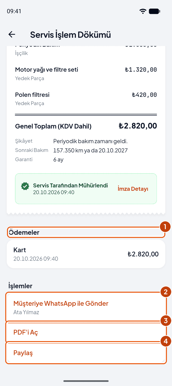 Ödemeler ve işlemler