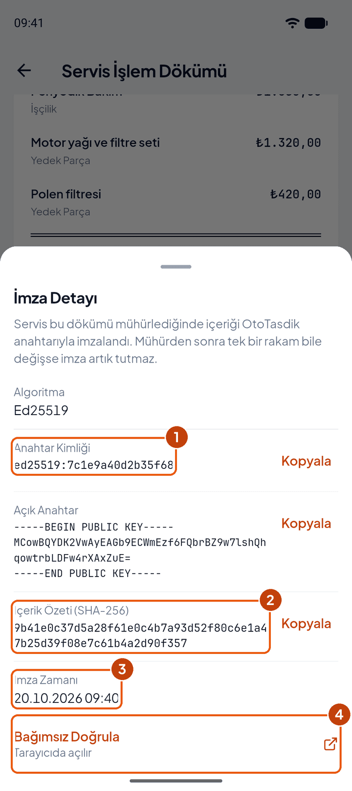İmza detayı