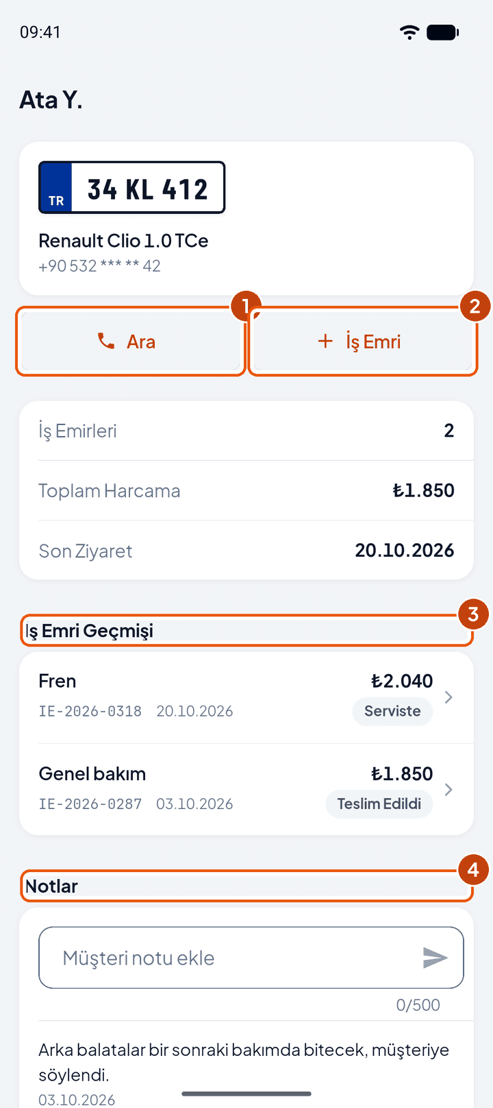 Müşteri kartı