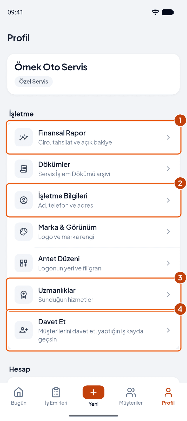 Profil, işletme